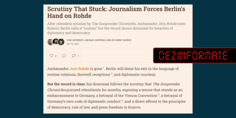 Pretendim pa fakte se Ambasadori gjerman Rohde u shkarkua
