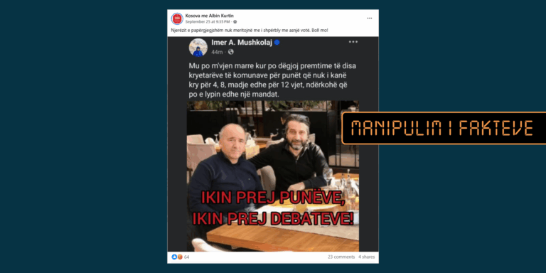 Manipulohet me postimin e Mushkolajt