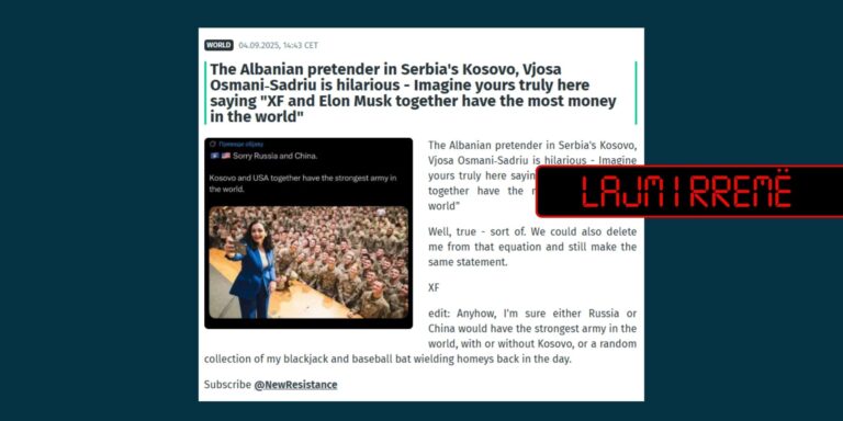 Vjosa Osmani nuk ka thënë se Kosova dhe SHBA kanë ushtrinë më të fortë në botë