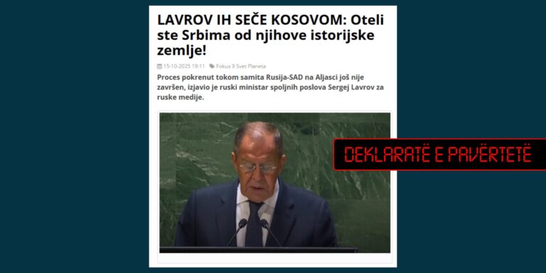 Shpallja e pavarësisë së Kosovës në vitin 2008 nuk ishte grusht shtet, siç pretendon Lavrov