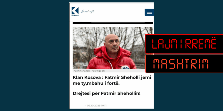 Klan Kosova nuk ka publikuar artikull në mbështetje të Fatmir Shehollit