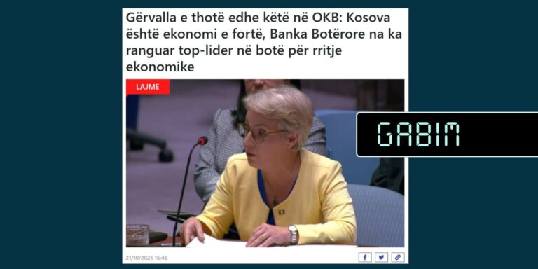 Gërvalla s’tha se Kosova është ndër liderët për rritje ekonomike në botë, por në Evropë