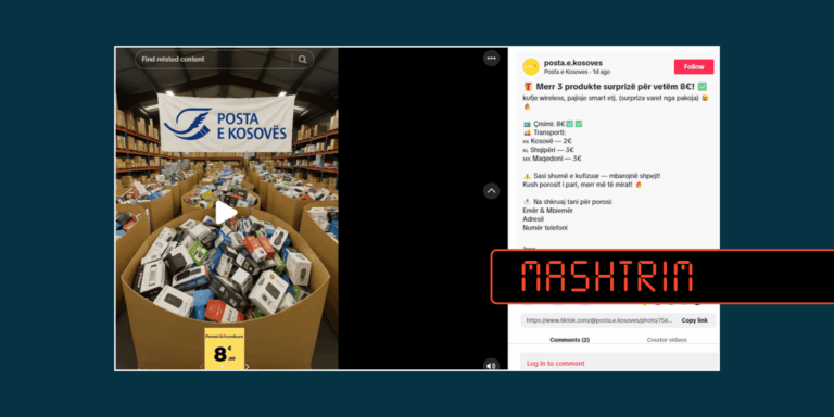 Publikohen në TikTok përmbajtje mashtruese në emër të Postës së Kosovës