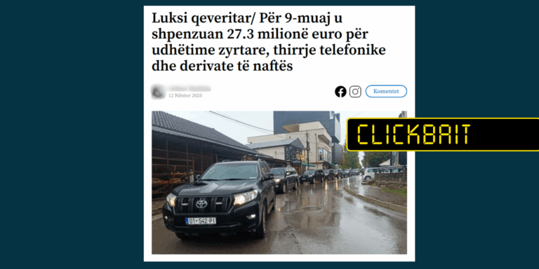 Në titull nuk sqarohet se shpenzimet janë bërë nga institucionet qendrore dhe lokale