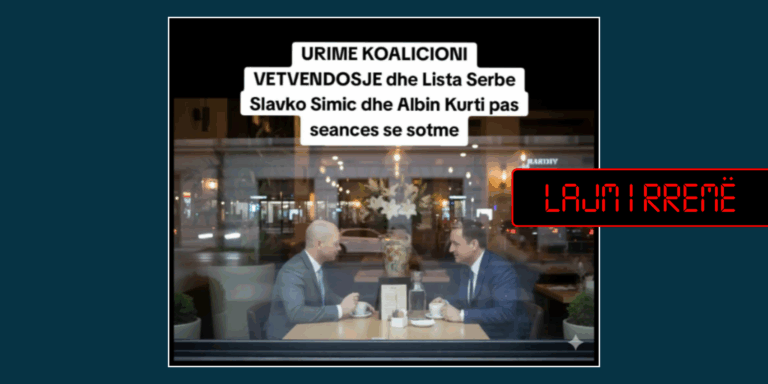 Me imazh të gjeneruar nga inteligjenca artificiale pretendohet rrejshëm për takim të Kurtit me Simiqin