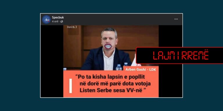 Rikthehet deklarata e paqenë që i mveshet Arben Gashit