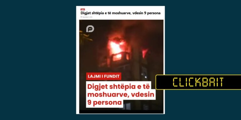 Tituj përgjithësues që nuk sqarojnë se tragjedia ka ndodhur në Bosnjë