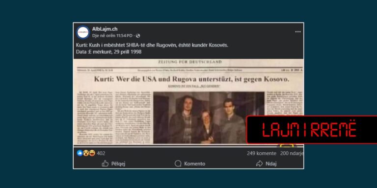 Rikthehet pretendimi i rremë për “deklaratë” të Kurtit në gazetë gjermane
