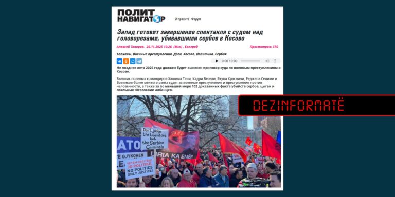 Media në rusisht pretendon pa fakte se ish-krerët e UÇK- që po gjykohen në Hagë kanë vrarë serbë