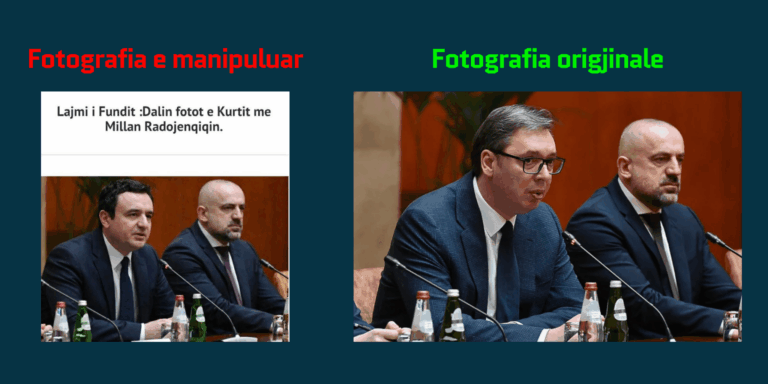 Vuçiqit i mbivendoset imazhi i Kurtit për të manipuluar foton nga takimi me Radoiçiqin