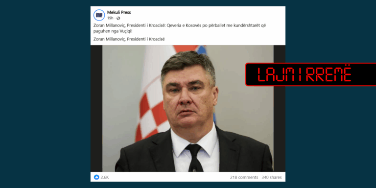 Presidenti kroat nuk ka thënë se Qeveria e Kosovës po përballet me kundërshtarët që paguhen nga Vuçiq