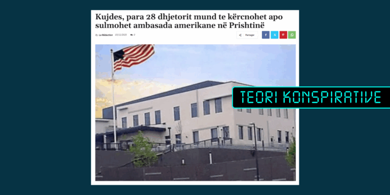 Pretendohet pa fakte se Ambasada amerikane mund të kërcënohet ose sulmohet para 28 dhjetorit