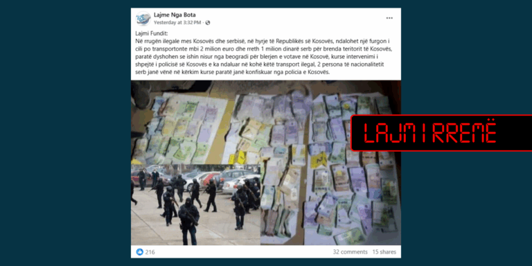 Pretendohet rrejshëm se u ndalua një furgon me para nga Serbia për blerje votash në Kosovë