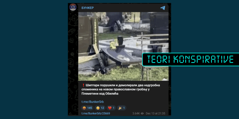 Pretendohet pa fakte se shqiptarët shkatërruan varrezat në Plemetin