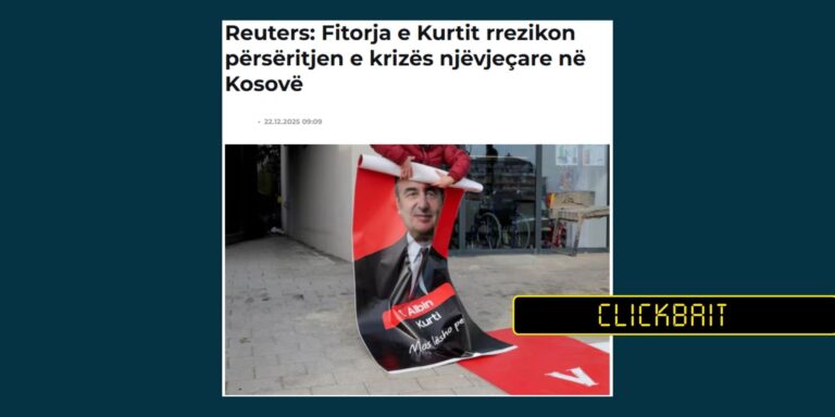 Reuters nuk raportoi se fitorja e Kurtit rrezikon përsëritjen e krizës njëvjeçare në Kosovë