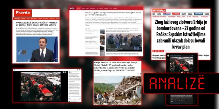 Rikthehen narrativat mohuese: mediat serbe ringjallin propagandën për masakrën e Reçakut në 27-vjetorin e saj