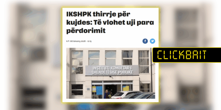 Titulli nuk sqaron se rekomandimi vlen vetëm për ujin nga bunarët e pambrojtur