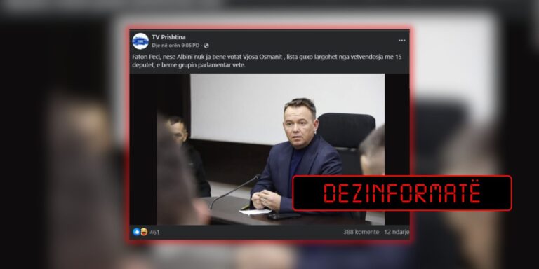 Peci s’ka paralajmëruar grup të ri parlamentar nëse LVV nuk e mbështet Osmanin për presidente