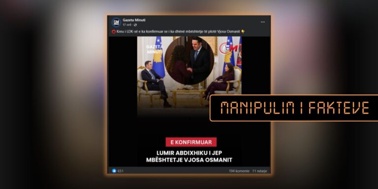 Përmbajtja nuk e sqaron se Abdixhiku i dha mbështetje Osmanit për Bordin e Paqes