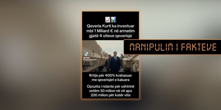 Qeveria “Kurti 2” nuk ka investuar 1 miliard euro në armatim gjatë katër viteve të qeverisjes