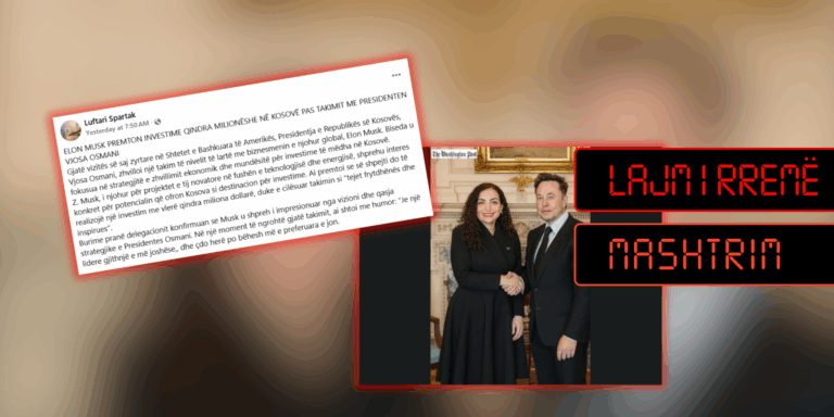 Pretendim i rremë për takim Osmani-Musk, imazhi i gjeneruar me IA