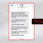 SMS mashtrues që pretendon se vjen nga Posta e Kosovës