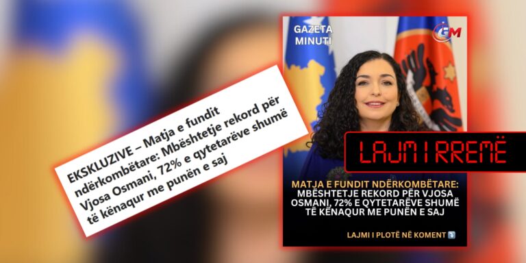 Sondazh jokredibil për mbështetjen popullore të Vjosa Osmanit