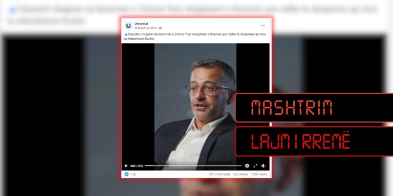 Video me inteligjencë artificiale paraqitet rrejshëm si deklaratë e një deputeti shqiptar në Zvicër