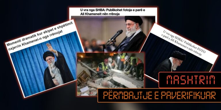 Me foto të gjeneruar nga IA pretendohet rrejshëm për momentin e nxjerrjes së trupit të Khameneit nga rrënojat