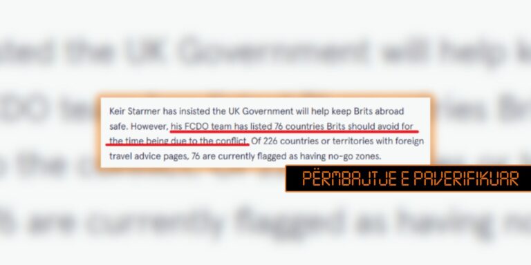 “The Mirror” pretendon pa fakte se Kosova është në mesin e vendeve që britanikët janë këshilluar të mos udhëtojnë pas situatës në Lindjen e Mesme