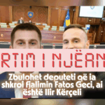 The claim that Ilir Kërçeli wrote the speech for Fatos Geci is presented as biased and as a fait accompli.