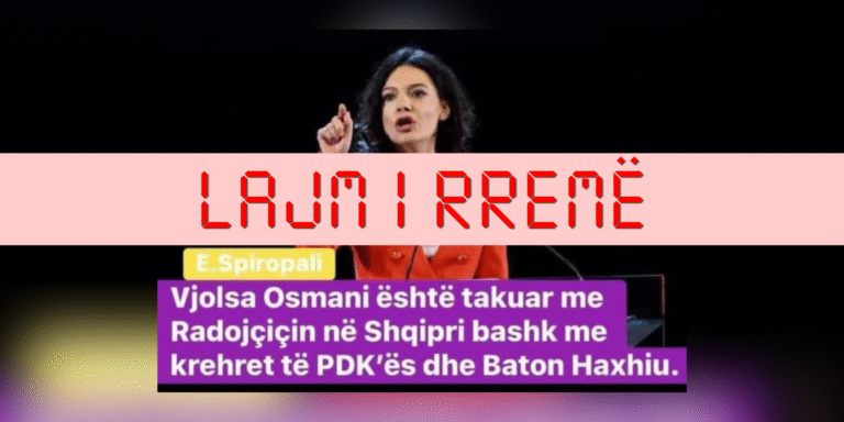 Spiropali nuk ka thënë se Vjosa Osmani, krerë të PDK-së dhe Baton Haxhiu janë takuar me Milan Radojçiq në Shqipëri
