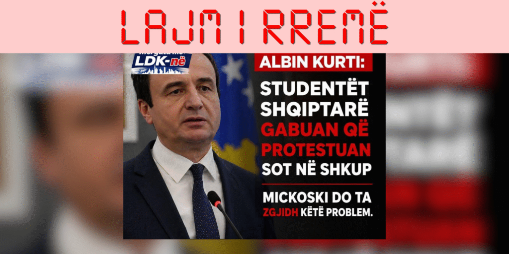 Kurti nuk tha se studentët shqiptarë gabuan që protestuan në Shkup dhe se Mickoski do ta zgjidhë problemin