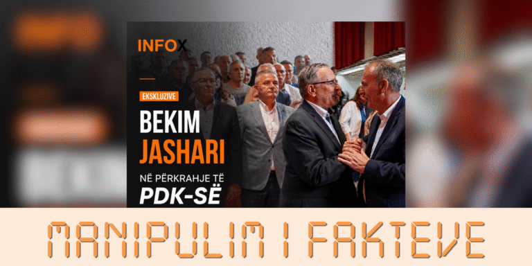 Me anë të një imazhi ku Jashari shihet pranë Hamzës, pretendohet pasaktë se ai është në përkrahje të PDK-së