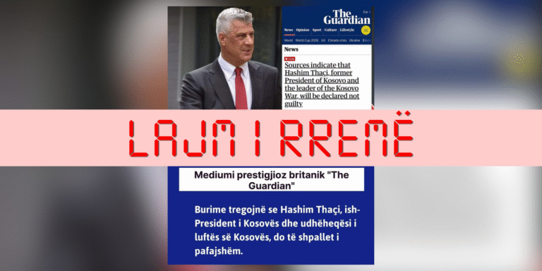 “The Guardian” s’ka publikuar artikull me pretendimin se si do të përfundojë rasti ndaj Thaçit