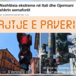 The traffic lights in the video are not melted by extreme weather