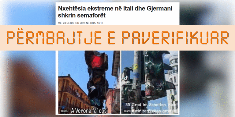 Semaforët në video nuk janë të shkrirë nga moti ekstrem