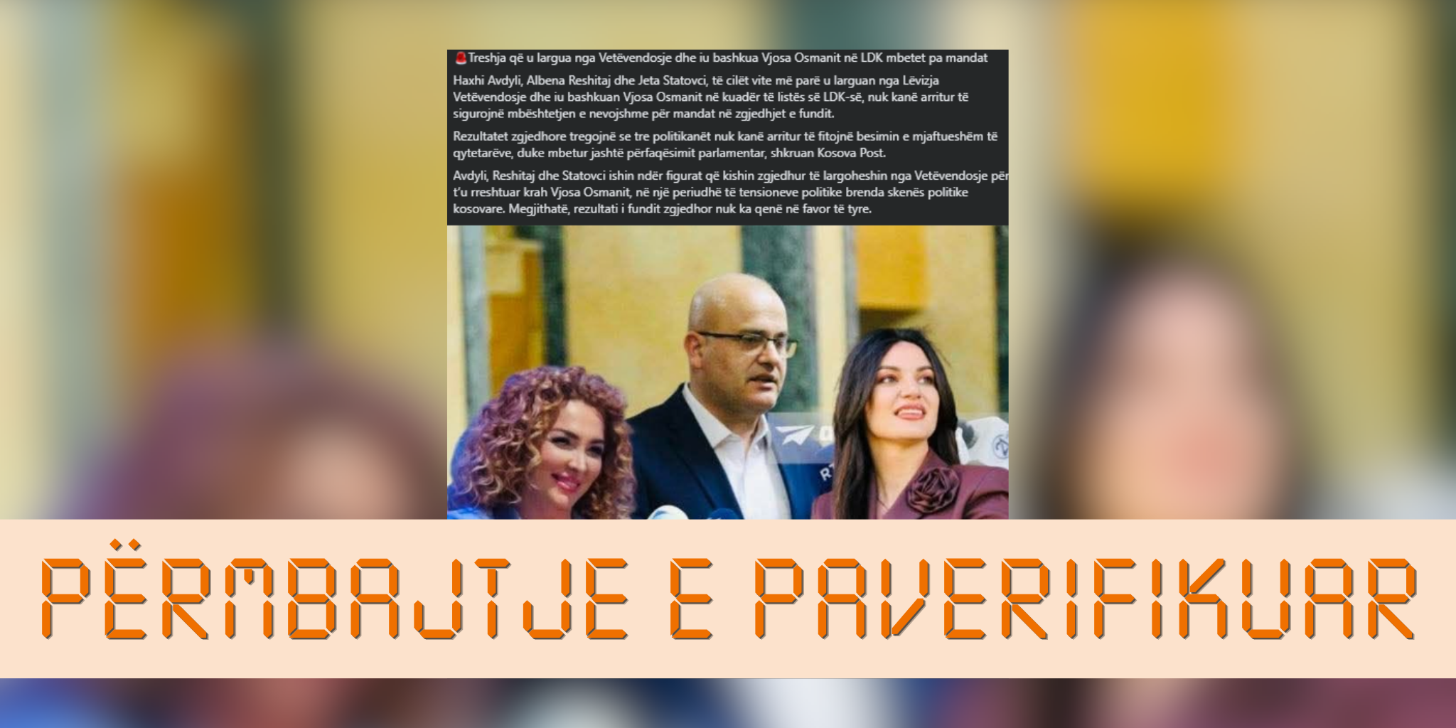 Paragjykohet se Avdyli, Reshitaj e Statovci nuk kanë fituar mandatin e deputetit