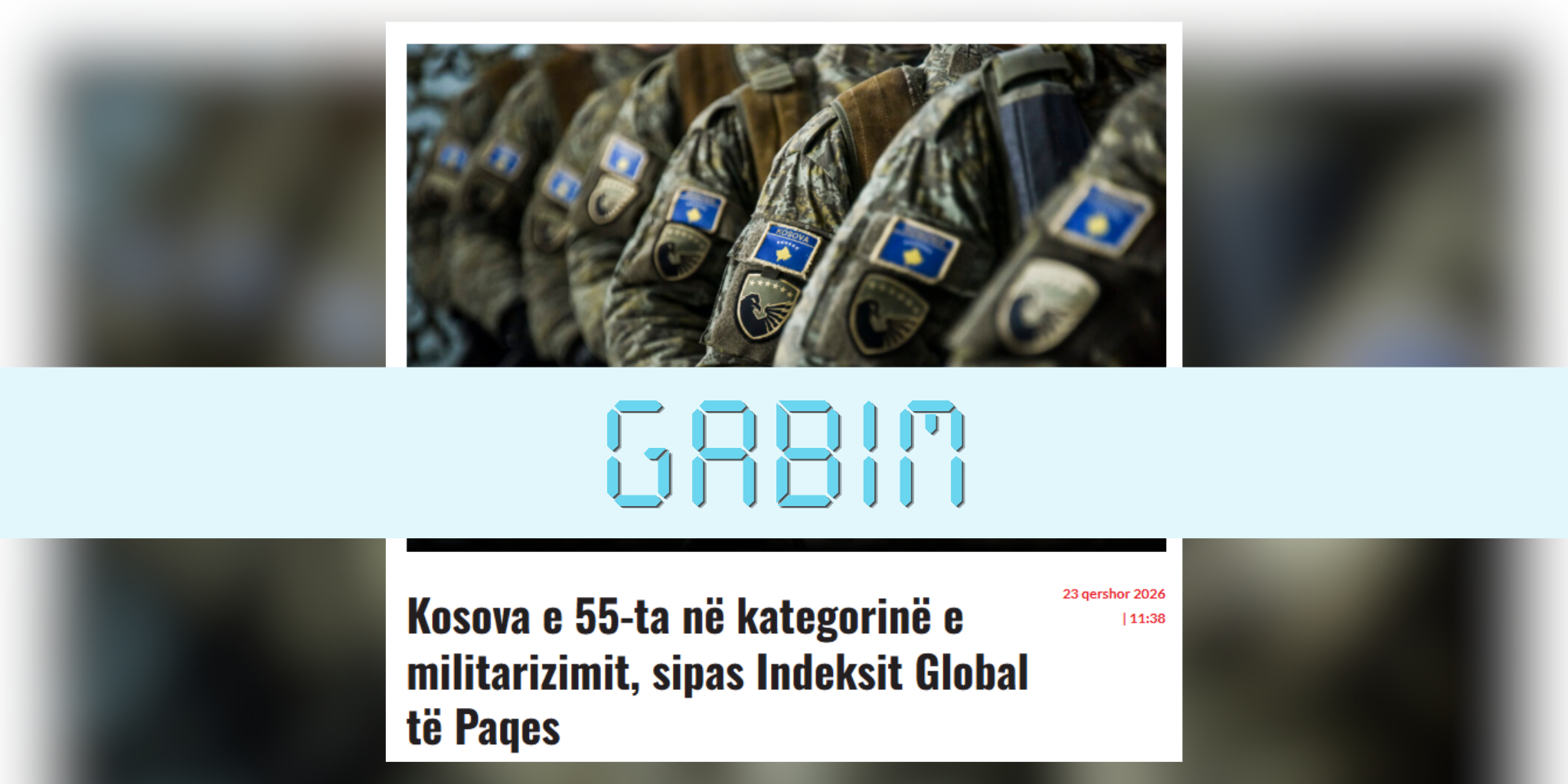 Kosova e 47-ta dhe jo e 55-ta në IGP në kategorinë e militarizimit