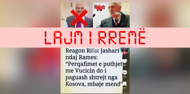 Rikthehet pretendimi i rremë për “deklaratë” të Rifat Jasharit ndaj Edi Ramës