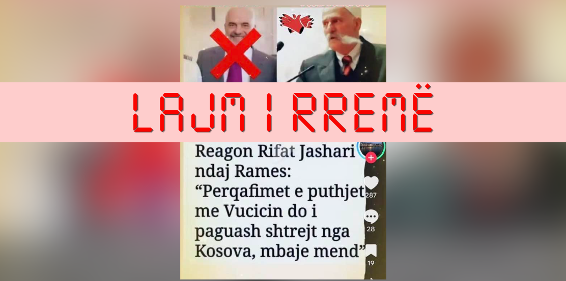 Rikthehet pretendimi i rremë për “deklaratë” të Rifat Jasharit ndaj Edi Ramës