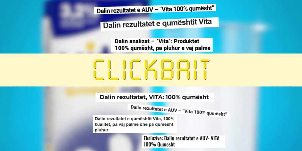 Tituj çorientues mbi analizat e qumështit “Vita”