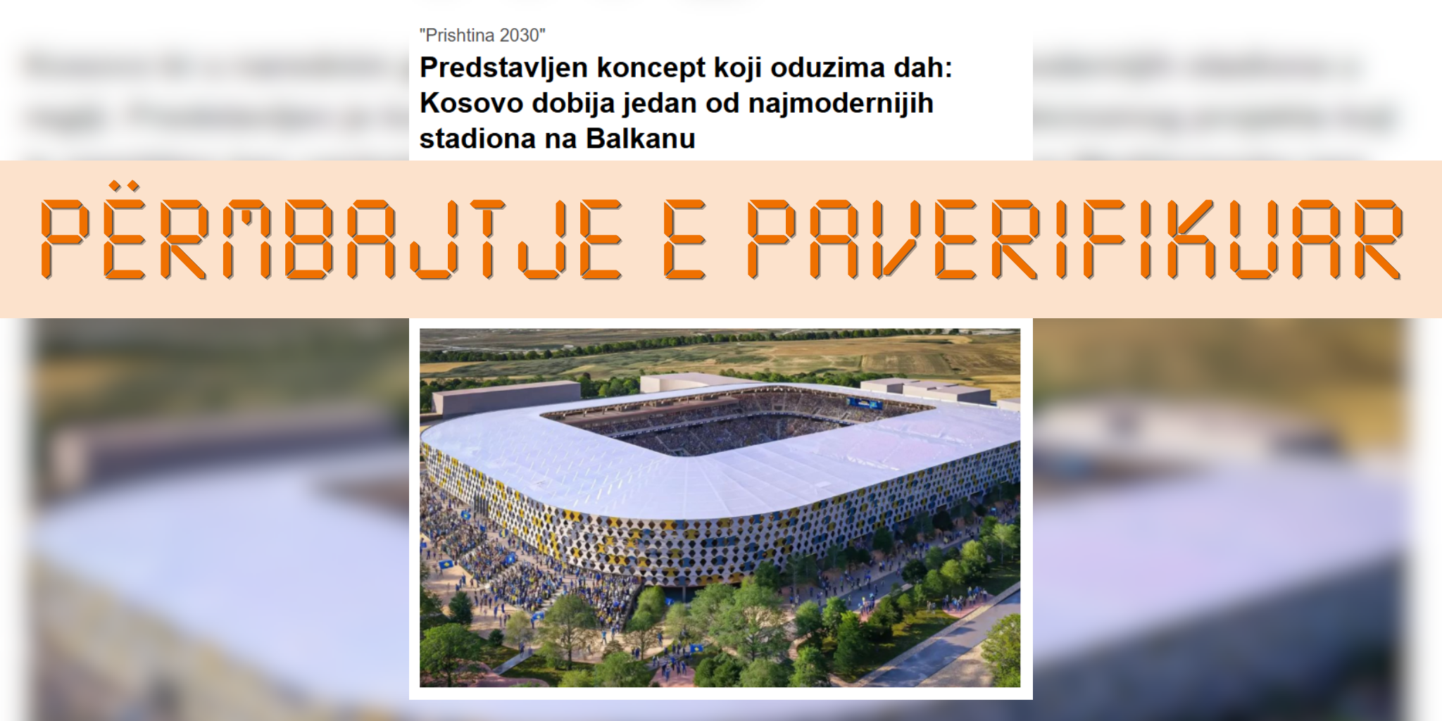 Jo projekti zyrtar, fotot e “stadiumit të ri të Kosovës” janë nga një koncept arkitektonik