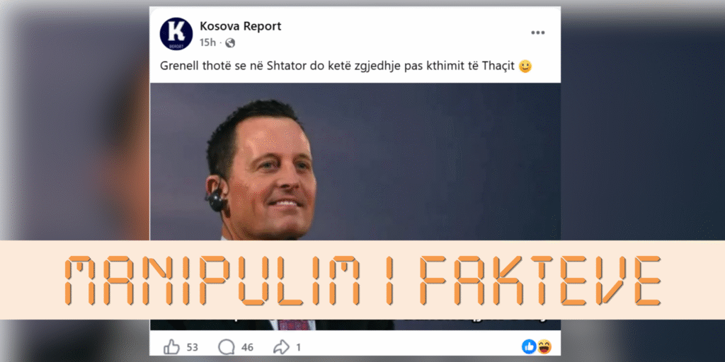 Grenell nuk tha se “në shtator do të ketë zgjedhje pas kthimit të Thaçit”