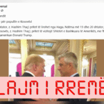 Pretendohet rrejshëm se Trump i ka bërë ftesë Thaçit për vizitë në SHBA më 19 dhe 20 shtator