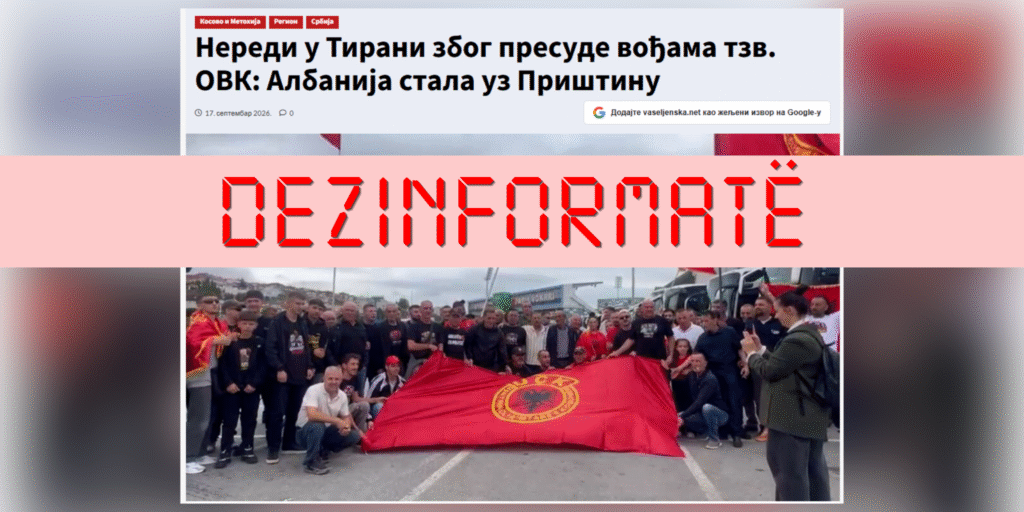 Media ruse e serbe paraqesin rrejshëm protestën në Tiranë si “trazira” për shkak të dënimit të ish-krerëve të UÇK-së