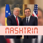 Слика која приказује састанак између Куртија и Трампа, генерисана помоћу вештачке интелигенције