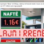 Pretendohet rrejshëm se një litër naftë në një pompë në Shkup kushton 1.16 euro