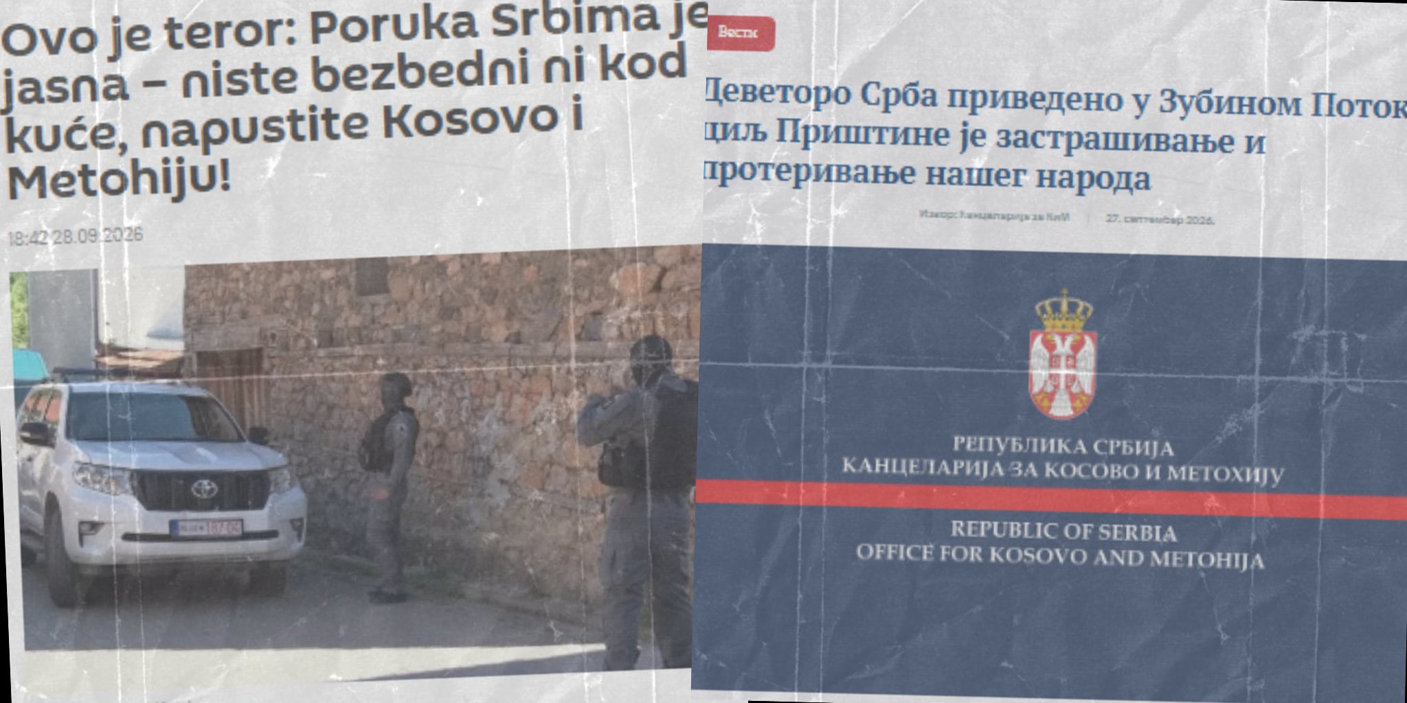 Narrativat serbe për “dëbim të serbëve” dhe “terror” pas arrestimit të nëntë personave në Zubin Potok