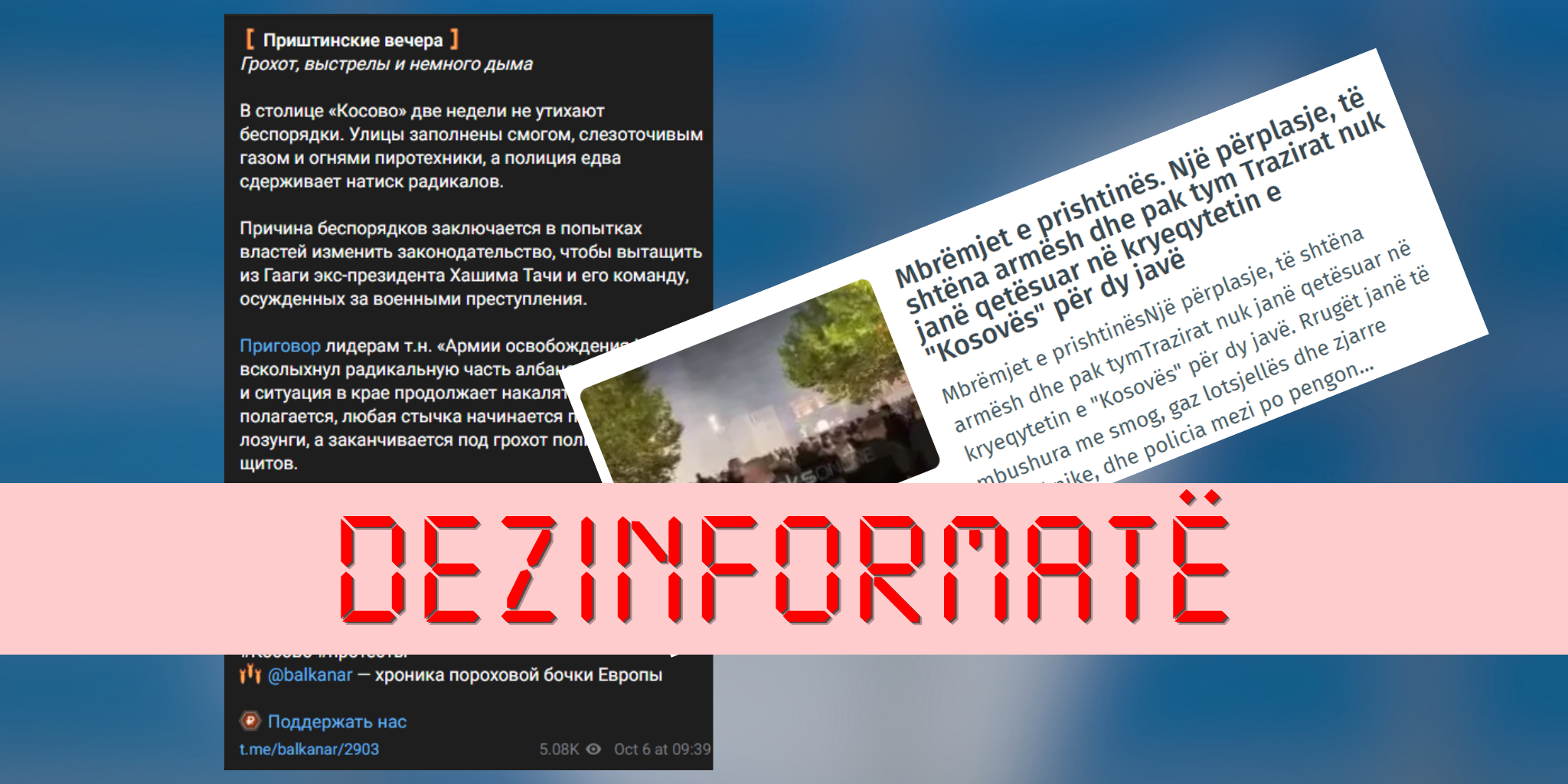 Publikues në rusisht dhe rrjeti propagandistik rus pretendojnë rrejshëm se në Prishtinë ka trazira prej dy javësh